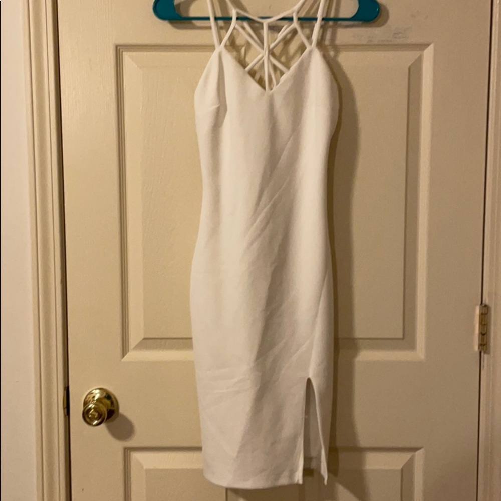 White midi dress